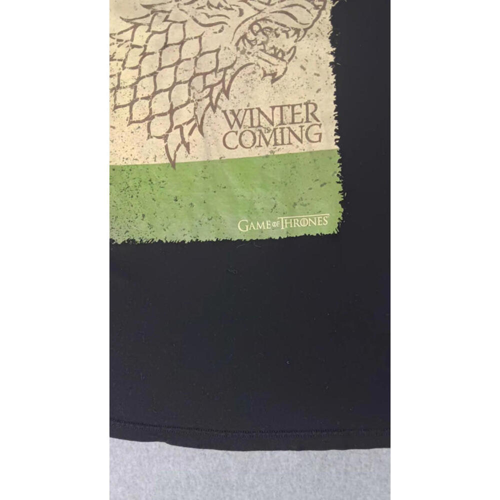 Game Of Thrones Starks House "Winter Is Comming" Graphic Tee Mens Size L Black - Picture 5 of 9